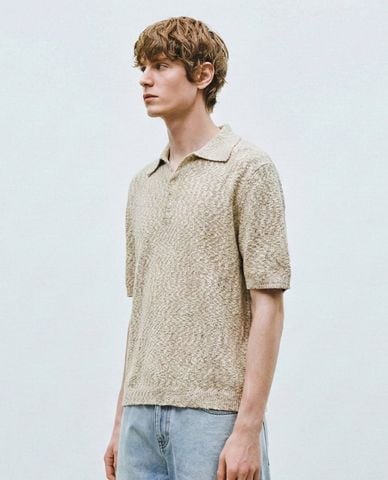  URBAN REVIVO - Áo polo nam dệt kim tay ngắn cổ điển 