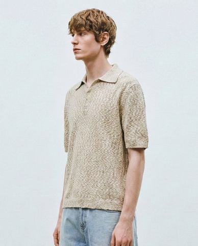  URBAN REVIVO - Áo polo nam dệt kim tay ngắn cổ điển 