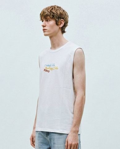  URBAN REVIVO - Áo sát nách nam in chữ trẻ trung 