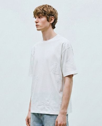  URBAN REVIVO - Áo thun nam cổ tròn tay ngắn 