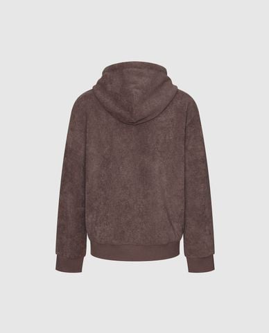  URBAN REVIVO - Áo hoodie nam tay dài phối dây rút 