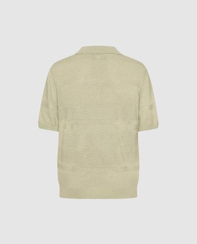  URBAN REVIVO - Áo polo nam dệt kim tay ngắn bo gấu 
