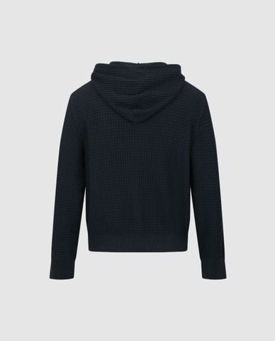  URBAN REVIVO - Áo khoác dệt kim nam tay dài phối mũ 
