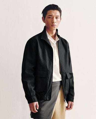  URBAN REVIVO - Áo khoác thể thao nam cổ cao túi hộp 