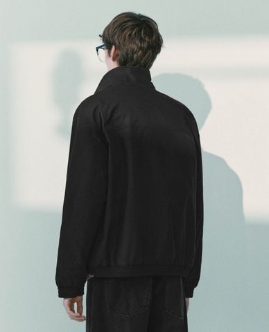  URBAN REVIVO - Áo khoác bomber nam cổ bẻ tay dài 