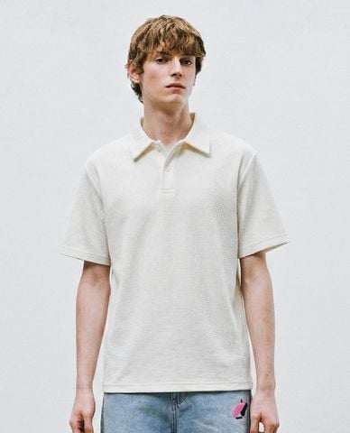  URBAN REVIVO - Áo polo nam cổ bẻ tay ngắn hiện đại 