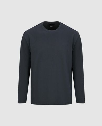  URBAN REVIVO - Áo thun nam cổ tròn tay dài tối giản 