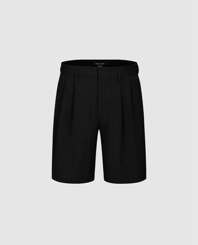  URBAN REVIVO - Quần short nam ngang gối xếp li 