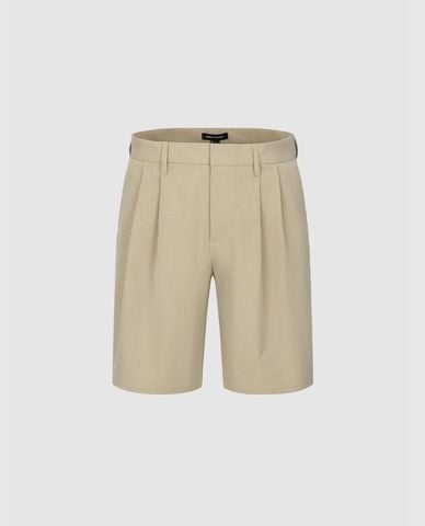  URBAN REVIVO - Quần short nam ngang gối xếp li 