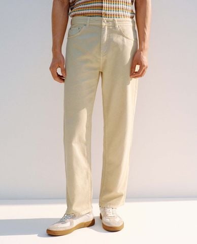  URBAN REVIVO - Quần jeans nam ống đứng hiện đại 