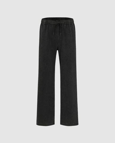  URBAN REVIVO - Quần jeans nam ống đứng lưng thun 