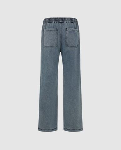  URBAN REVIVO - Quần jeans nam ống đứng lưng thun 