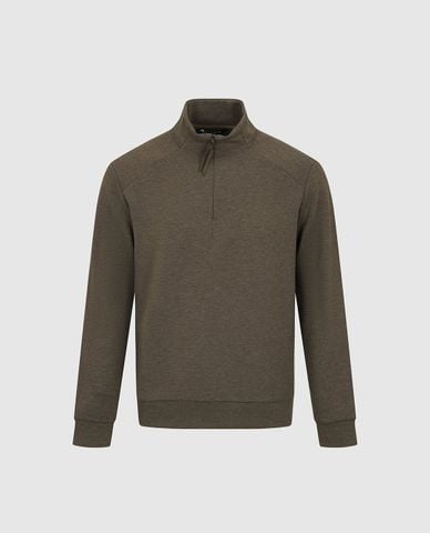  URBAN REVIVO - Áo sweatshirt nam cổ trụ khóa kéo 