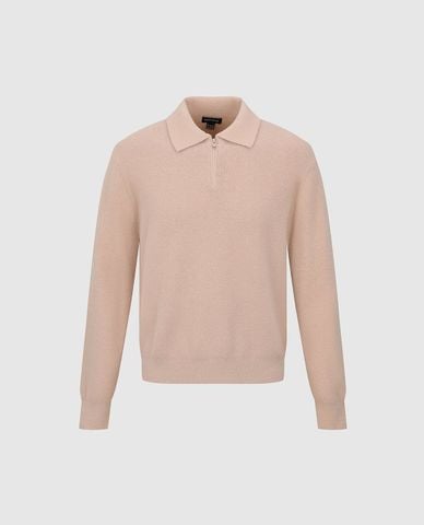  URBAN REVIVO - Áo polo nam dệt kim tay dài khóa kéo 