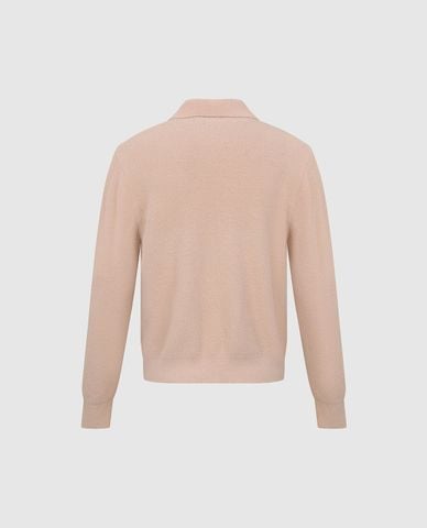  URBAN REVIVO - Áo polo nam dệt kim tay dài khóa kéo 