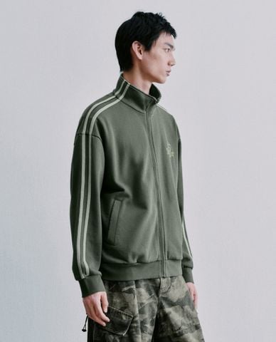  URBAN REVIVO - Áo khoác thể thao nam cổ cao phối viền 