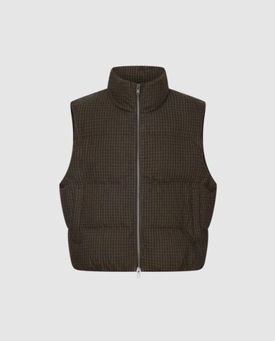  URBAN REVIVO - Áo khoác phao nam cổ đứng họa tiết kẻ caro 