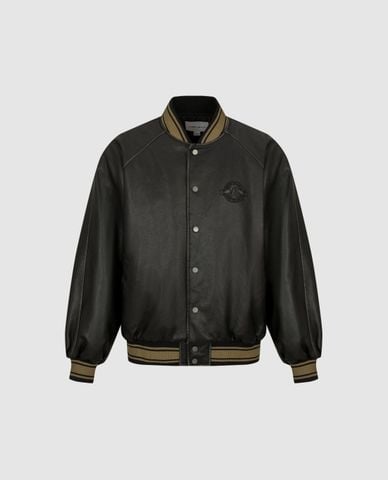 URBAN REVIVO - Áo khoác bomber nam bo sọc nút bấm 