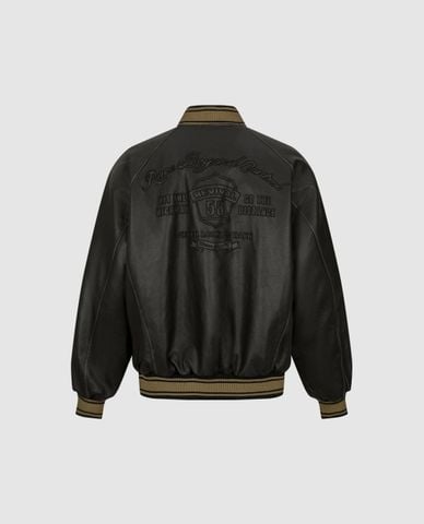  URBAN REVIVO - Áo khoác bomber nam bo sọc nút bấm 