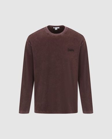  URBAN REVIVO - Áo thun nam cổ tròn tay dài in chữ 