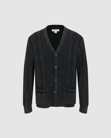  URBAN REVIVO - Áo khoác cardigan nam cổ V dệt họa tiết 