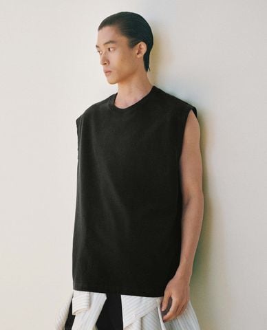  URBAN REVIVO - Áo sát nách nam cổ tròn tối giản 