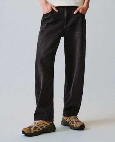  URBAN REVIVO - Quần jeans nam ống rộng cổ điển 