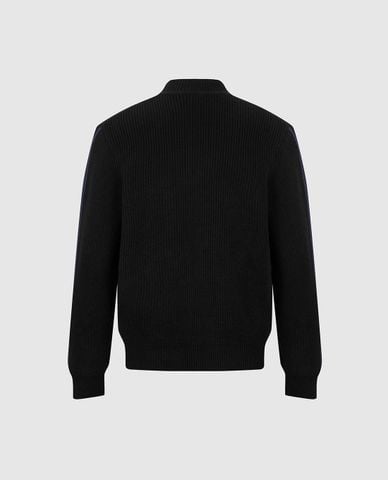  URBAN REVIVO - Áo khoác cardigan nam tay dài phối sọc 