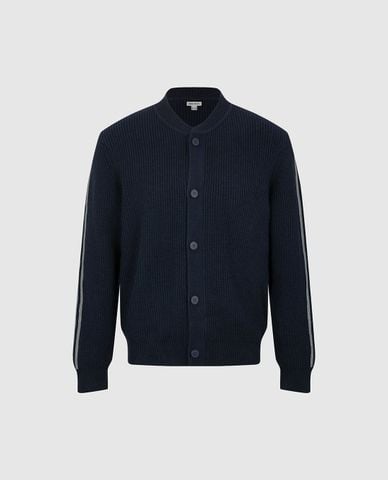  URBAN REVIVO - Áo khoác cardigan nam tay dài phối sọc 
