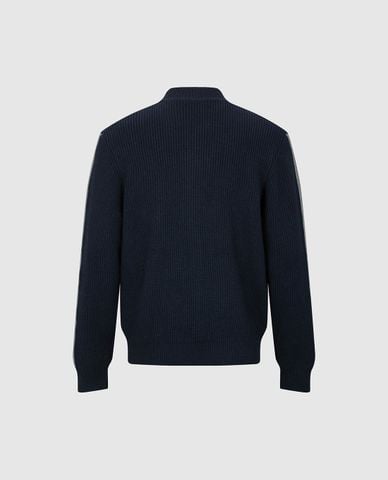  URBAN REVIVO - Áo khoác cardigan nam tay dài phối sọc 