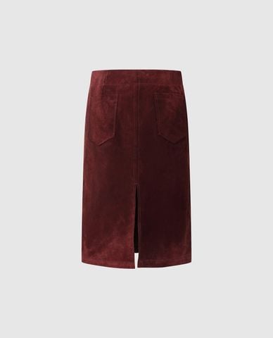  URBAN REVIVO - Chân váy phom suông midi xẻ tà 