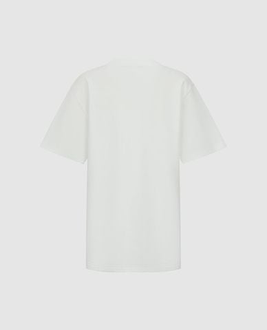  URBAN REVIVO - Áo thun nữ cổ tròn tay ngắn in họa tiết 