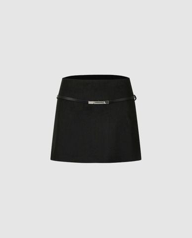  URBAN REVIVO - Chân váy chữ A mini kèm thắt lưng 