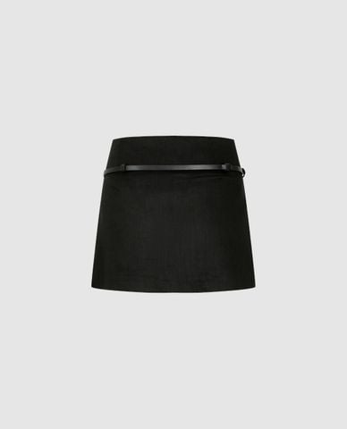  URBAN REVIVO - Chân váy chữ A mini kèm thắt lưng 