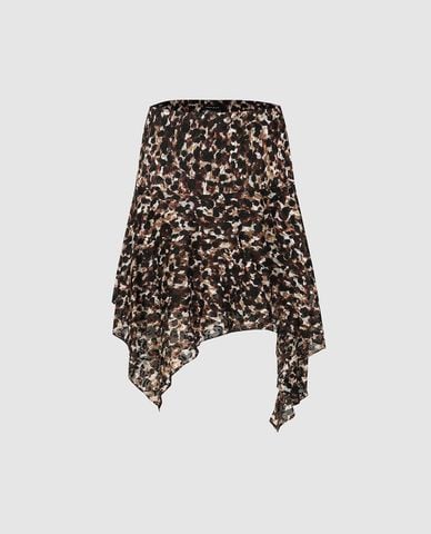  URBAN REVIVO - Chân váy midi vạt bất đối xứng 