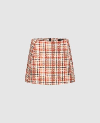  URBAN REVIVO - Chân váy chữ A mini họa tiết caro 