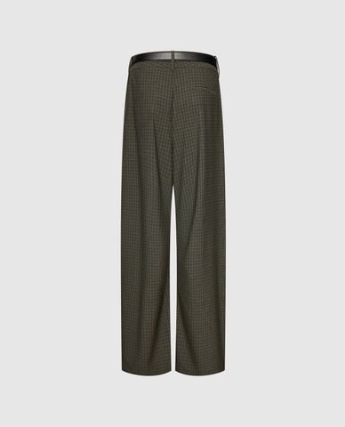  URBAN REVIVO - Quần nữ ống rộng họa tiết caro 