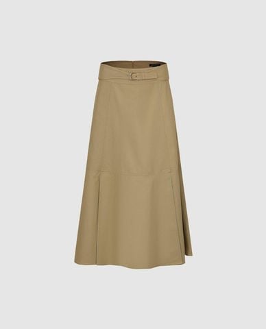  URBAN REVIVO - Chân váy chữ A midi kèm đai thắt 