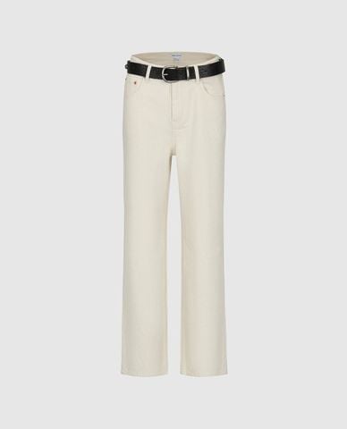  URBAN REVIVO - Quần jeans nữ ống đứng kèm thắt lưng 