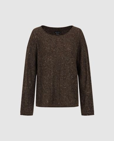  URBAN REVIVO - Áo dệt kim nữ tay dài đính sequin 