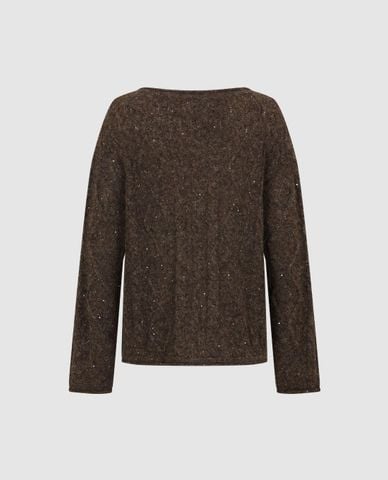  URBAN REVIVO - Áo dệt kim nữ tay dài đính sequin 