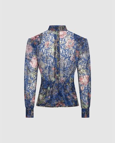  URBAN REVIVO - Áo kiểu nữ cổ trụ tay dài phom ôm 