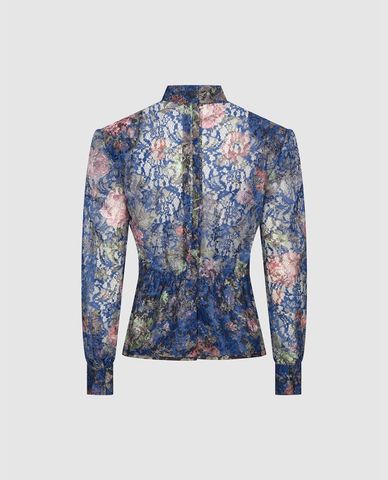  URBAN REVIVO - Áo kiểu nữ cổ trụ tay dài phom ôm 