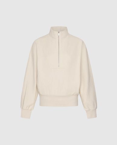  URBAN REVIVO - Áo sweatshirt nữ cổ cao tay dài khóa kéo 