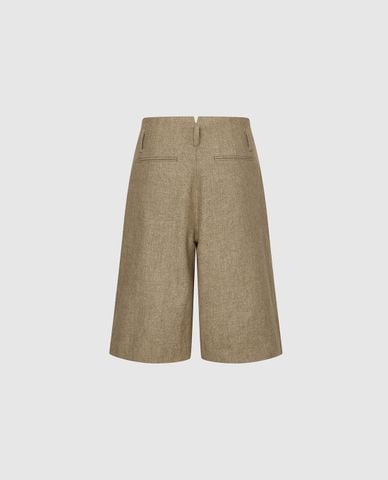  URBAN REVIVO - Quần short nữ ngang gối xếp li 