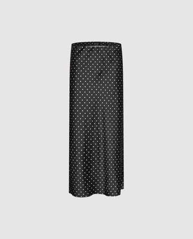  URBAN REVIVO - Chân váy phom suông midi chấm bi 