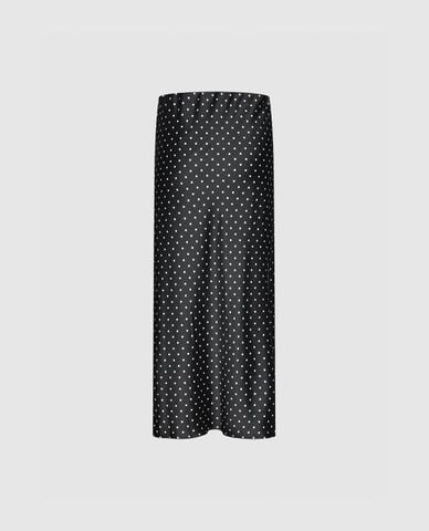  URBAN REVIVO - Chân váy phom suông midi chấm bi 