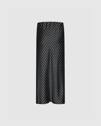 URBAN REVIVO - Chân váy phom suông midi chấm bi 
