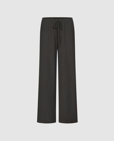  URBAN REVIVO - Quần nữ ống rộng lưng thun dây rút 