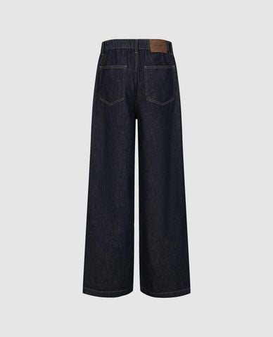  URBAN REVIVO - Quần jeans nữ ống rộng cổ điển 